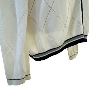 TOMMY HILFIGER White Cardigan Wm Sz XL Long‎ Sleeve